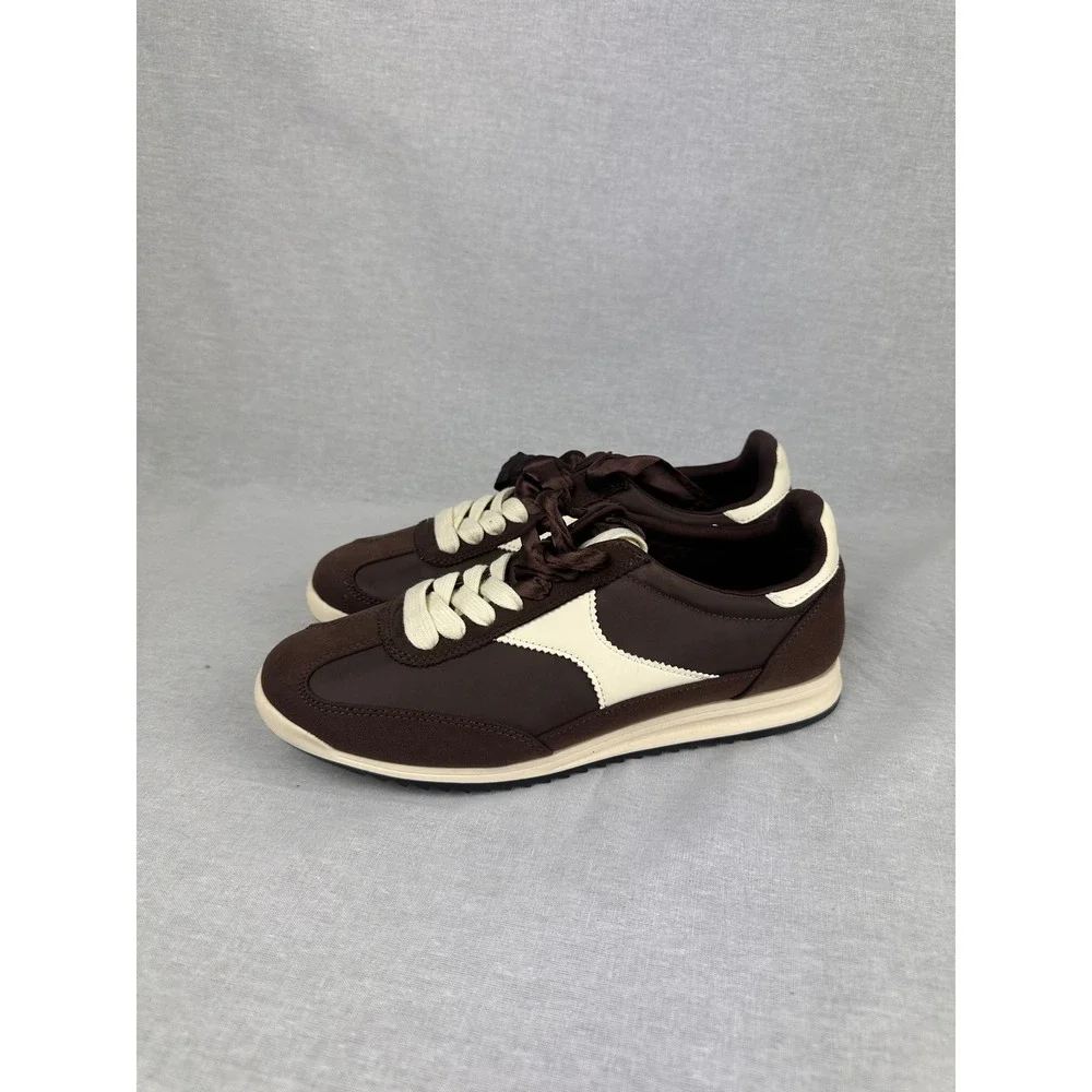 Universal Thread Brown Cream Memory Foam Sneakers Shoes Womens Size‎ 8.5